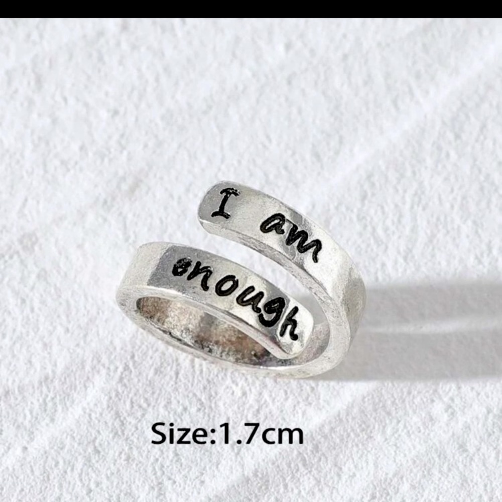 I am Enough Silver Twist Ring